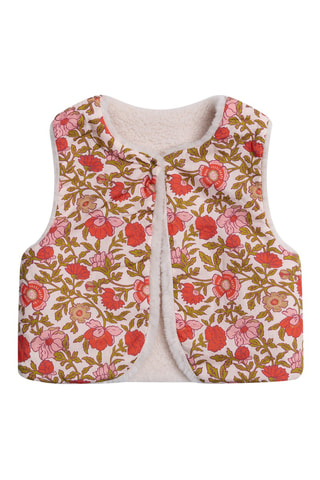 Gilet sans manches réversible - Ecru et rose clair - Du Pareil Au Même
