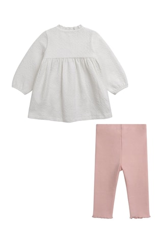 Robe et legging - Blanc et rose poudré - Du Pareil Au Même
