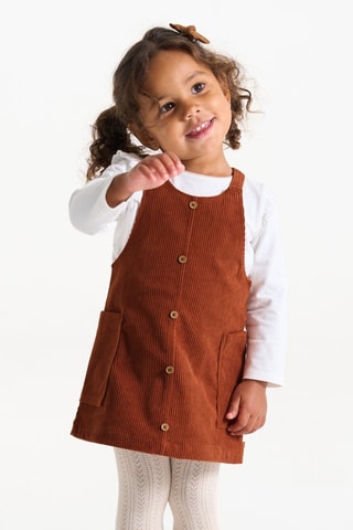 Robe-salopette en velours - Marron - Obaïbi