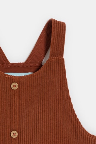 Robe-salopette en velours - Marron - Obaïbi