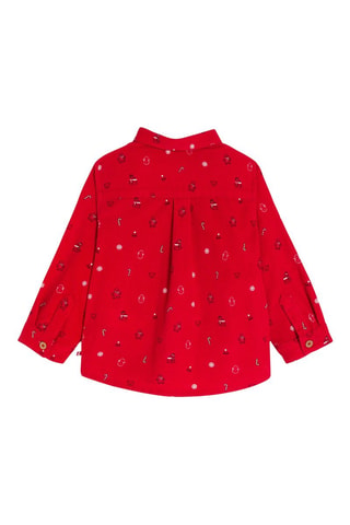Chemise en velours - Rouge - Obaïbi