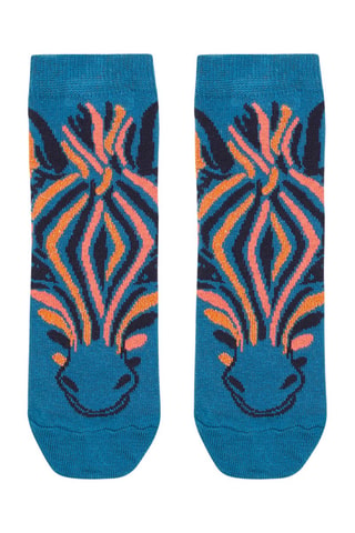 Chaussettes à motif zèbres - Bleu - Du Pareil Au Même