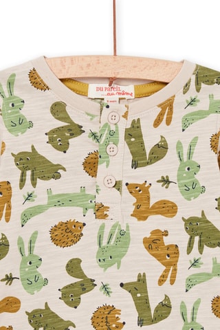 T-shirt - Gris clair chiné et vert - Du Pareil Au Même