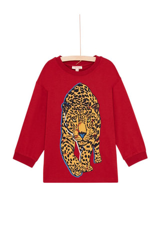 T-shirt à motif panthère garçon - Rouge - Du Pareil Au Même