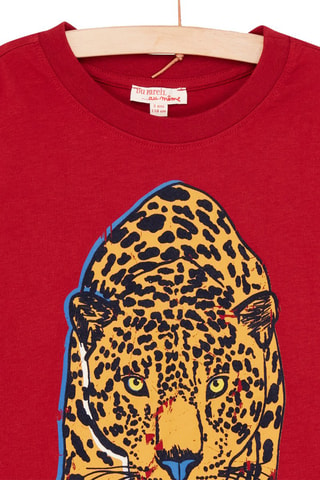 T-shirt à motif panthère garçon - Rouge - Du Pareil Au Même