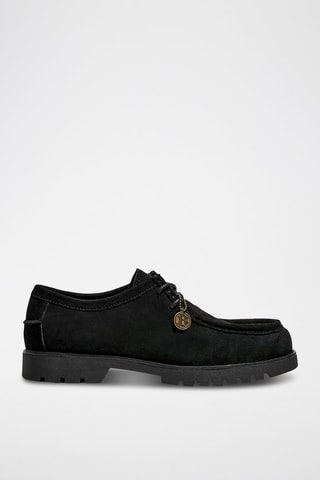 Stringate in pelle scamosciata - Nero