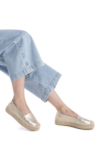 Espadrillas platform in pelle - Dorato