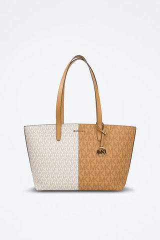Shopping bag Jet Set - Cammello e bianco 