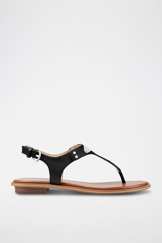 Sandali in pelle Logo - Nero