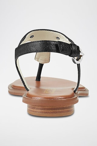 Sandali in pelle Logo - Nero