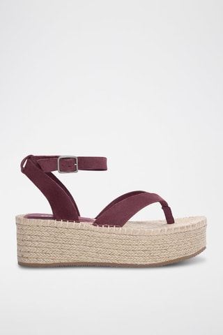 Sandali platform in pelle - Bordeaux