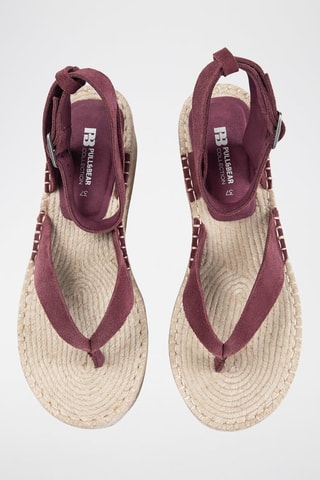 Sandali platform in pelle - Bordeaux