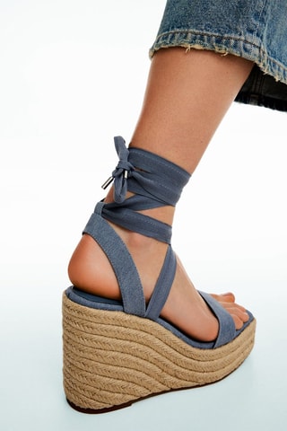 Espadrillas con zeppa - Blu