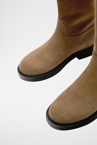 Stivali in pelle scamosciata - Beige