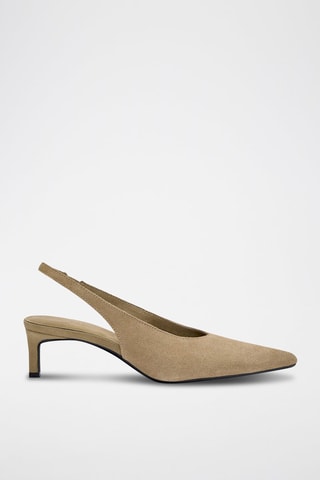 Décolleté in pelle scamosciata - Beige