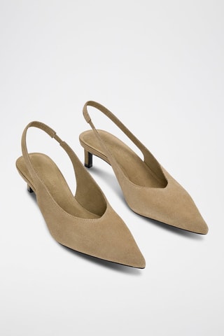 Décolleté in pelle scamosciata - Beige