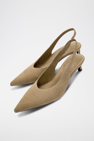 Décolleté in pelle scamosciata - Beige