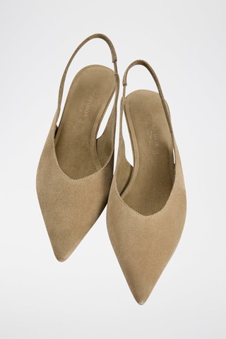 Décolleté in pelle scamosciata - Beige