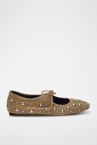 Ballerine in pelle scamosciata - Marrone