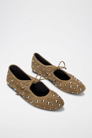 Ballerine in pelle scamosciata - Marrone