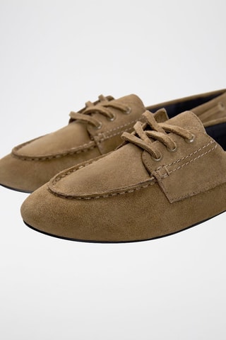 Scarpe da barca in pelle scamosciata - Marrone