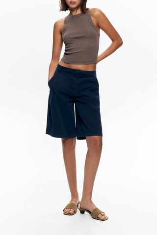 Sandali con tacco in pelle scamosciata - Cammello