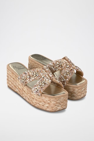 Ciabatte con zeppa - Beige