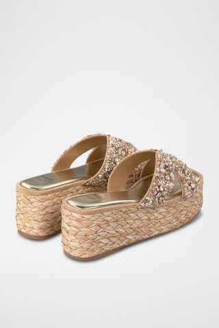 Ciabatte con zeppa - Beige