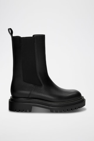 Stivaletti Beatles in pelle - Nero