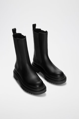 Stivaletti Beatles in pelle - Nero