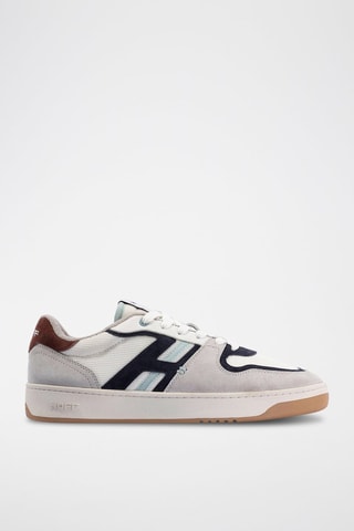 Baskets en cuir Melrose - Gris et bleu marine