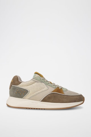 Sneakers in pelle - Kaki e marrone