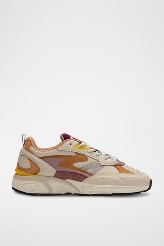 Baskets en cuir Oregon - Beige et orange