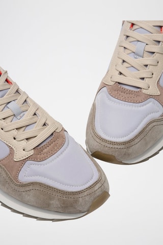 Baskets en cuir Siena - Beige et gris