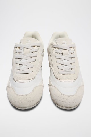 Sneakers in pelle - Beige chiaro e bianco