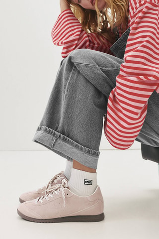 Sneakers in pelle scamosciata - Rosa cipria
