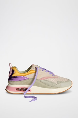 Baskets en cuir Parthenon - Beige et violet