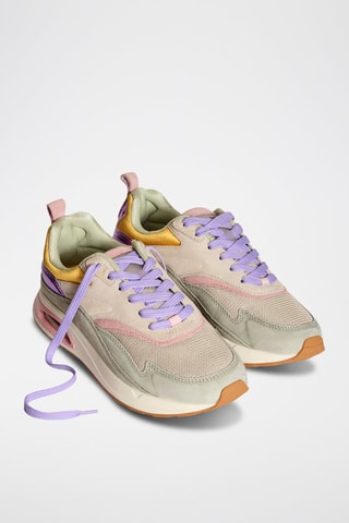 Baskets en cuir Parthenon - Beige et violet