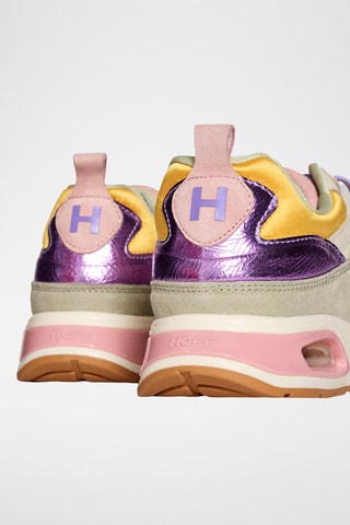 Baskets en cuir Parthenon - Beige et violet
