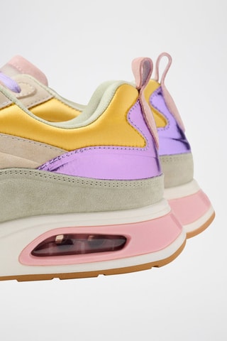 Baskets en cuir Parthenon - Beige et violet