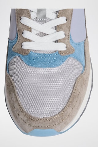 Baskets en cuir Bristol - Bleu et gris