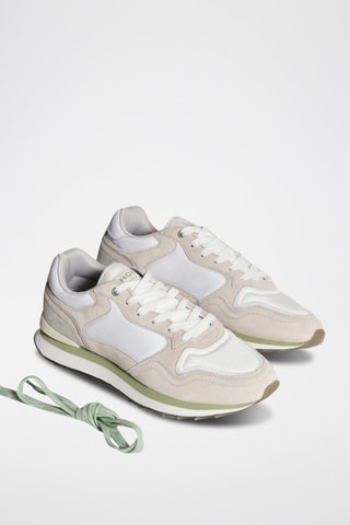 Baskets en cuir Naousa - Beige et blanc