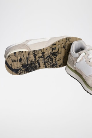 Baskets en cuir Naousa - Beige et blanc