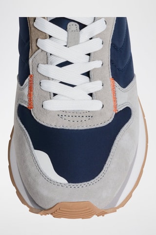 Baskets en cuir Delos - Bleu marine