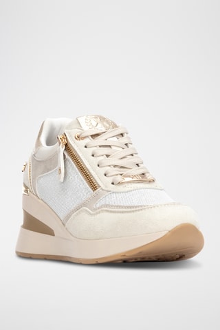 Sneakers con zeppa - Beige