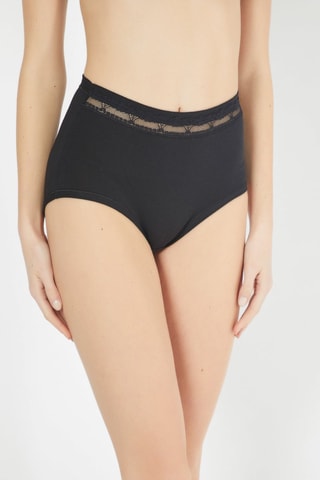 2 Slips Maxi Hoge Taille - Zwart