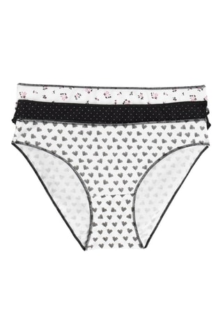 3 Slips - Wit, Zwart en Grijs - Wit en zwart
