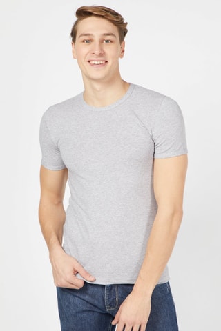 T-shirt Gemêleerd Grijs - Grijs