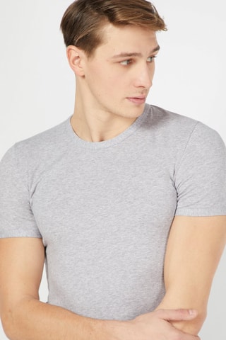 T-shirt Gemêleerd Grijs - Grijs