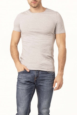 T-shirt - Gemêleerd Lichtgrijs - Grijs